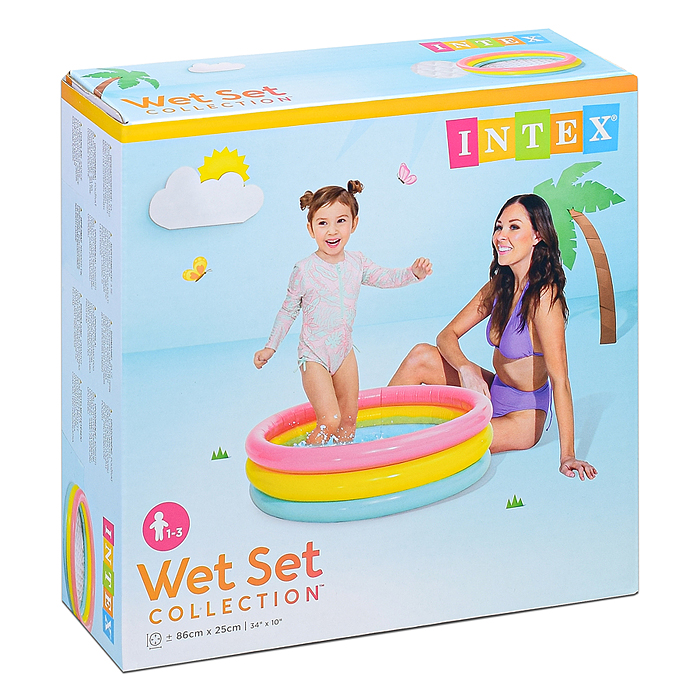 Фото к товару Бассейн надувной «Радуга», 86 х 25 см, от 1-3 лет, 58924NP INTEX Бассейн надувной «Радуга», 86 х 25 см, от 1-3 лет, 58924NP INTEX