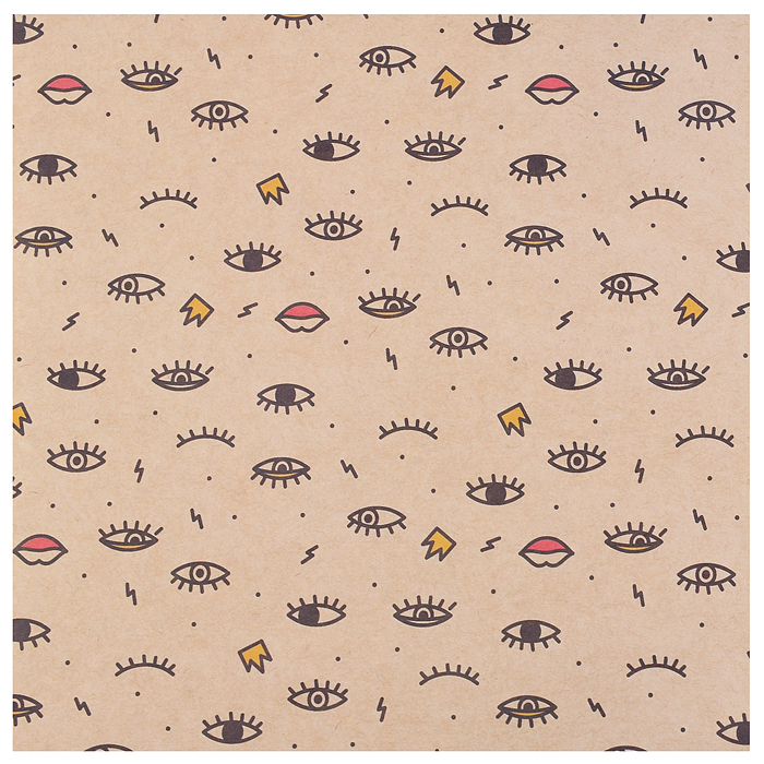 Упаковочная бумага крафт 70х100см "Гламурный рок" 70г/м2, ассорти 5 дизайнов 