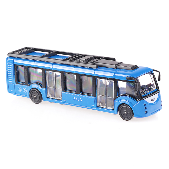Автобус новый, металл, 15 см, (открыв. двери) инерц., в коробке
