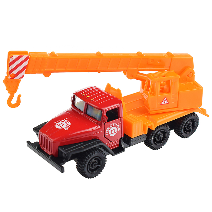 Машина Урал Кран, 12 см, металл, (двери, подвиж. детали) инерц.