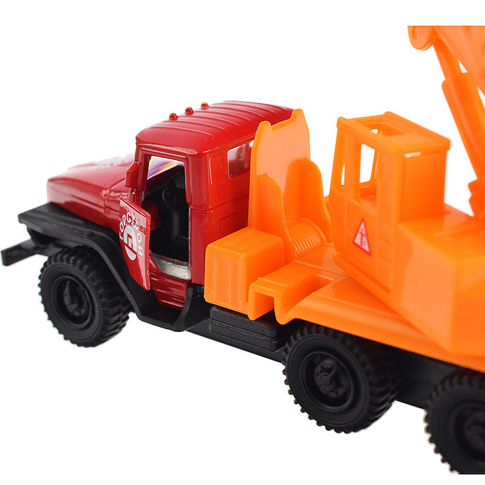 Машина Урал Кран, 12 см, металл, (двери, подвиж. детали) инерц.