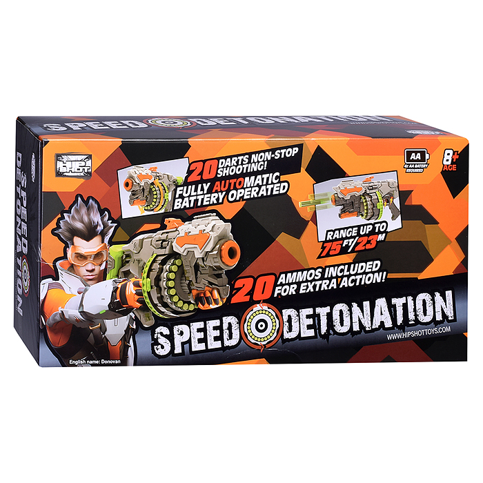 Бластер FJ8034 "Speed detonation" с мягкими пулями, в коробке