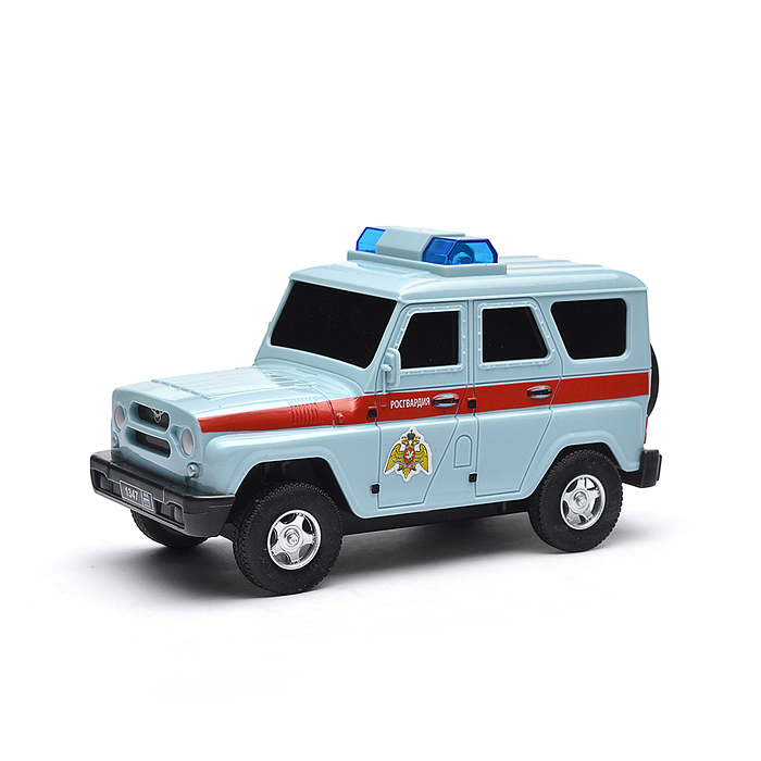 Машина р/у УАЗ Хантер Росгвардия 15 см, свет, серый, в коробке