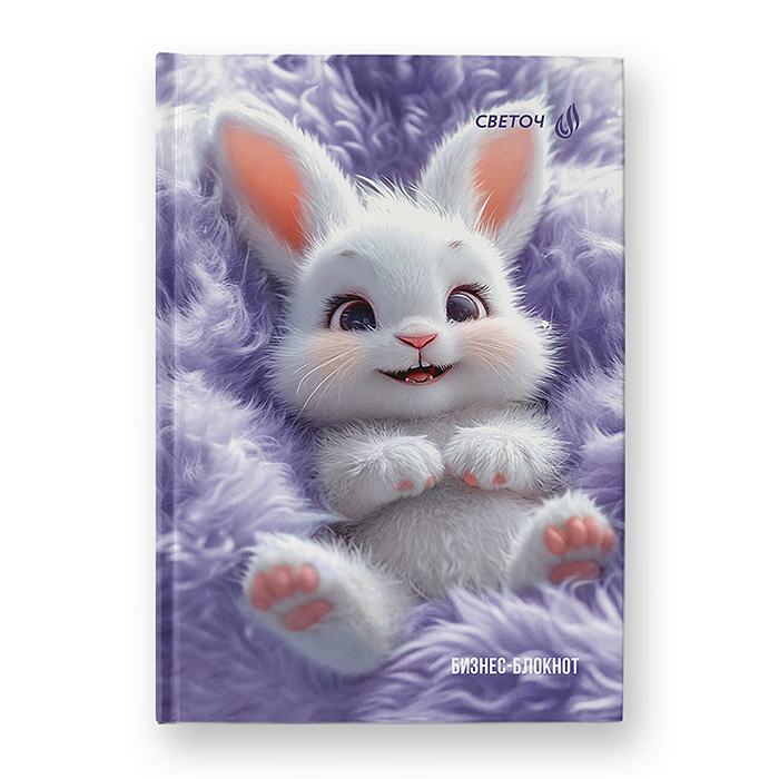 Бизнес-блокнот 64л. А6 "Пушистая игрушка" матовая ламинация, клетка  