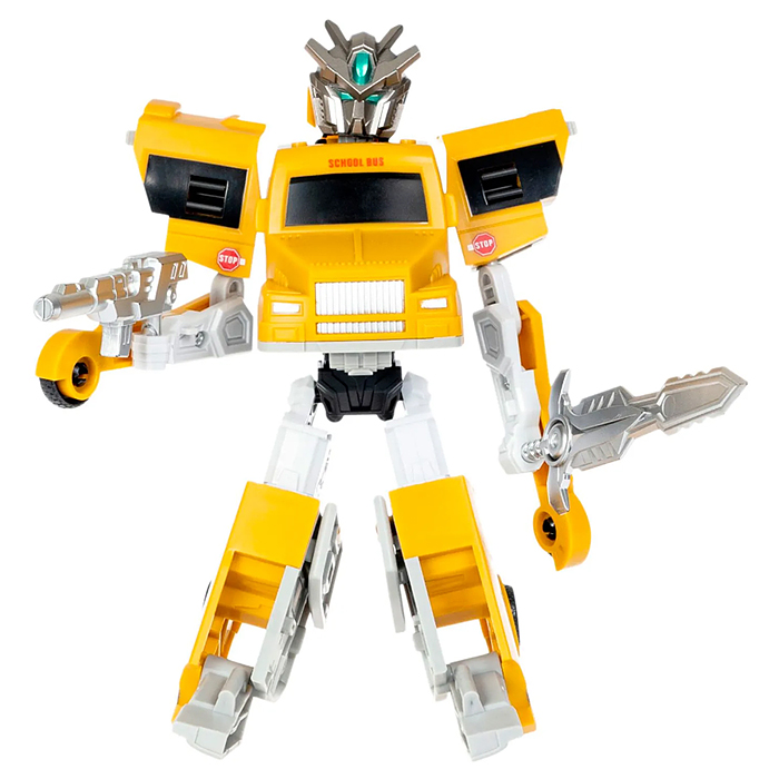 Трансформер 2в1 "Робот-автобус" цвет жёлтый, BOX 21,8х17,5х9,7см