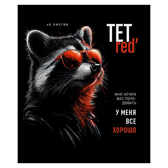 Тетрадь 48л. клетка А5 скрепка S "ТетРед" Премиум 4+4+Матовая ламинация+УФ выб.20%+Конгрев 