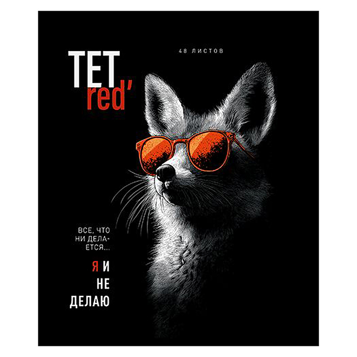 Тетрадь 48л. клетка А5 скрепка S "ТетРед" Премиум 4+4+Матовая ламинация+УФ выб.20%+Конгрев 