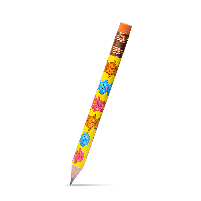 Карандаш чернографитный корпус дерев. "Джамбо. Мультики" НВ с ластиком заточенный круглый