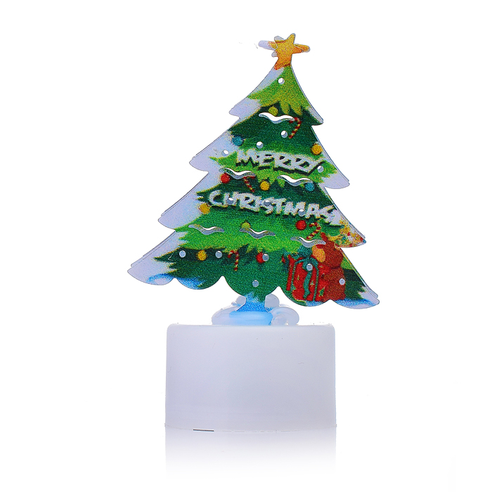 Новогодняя фигурка S1674 светящаяся 8см (Дедушка, елка, снеговик) в пакете