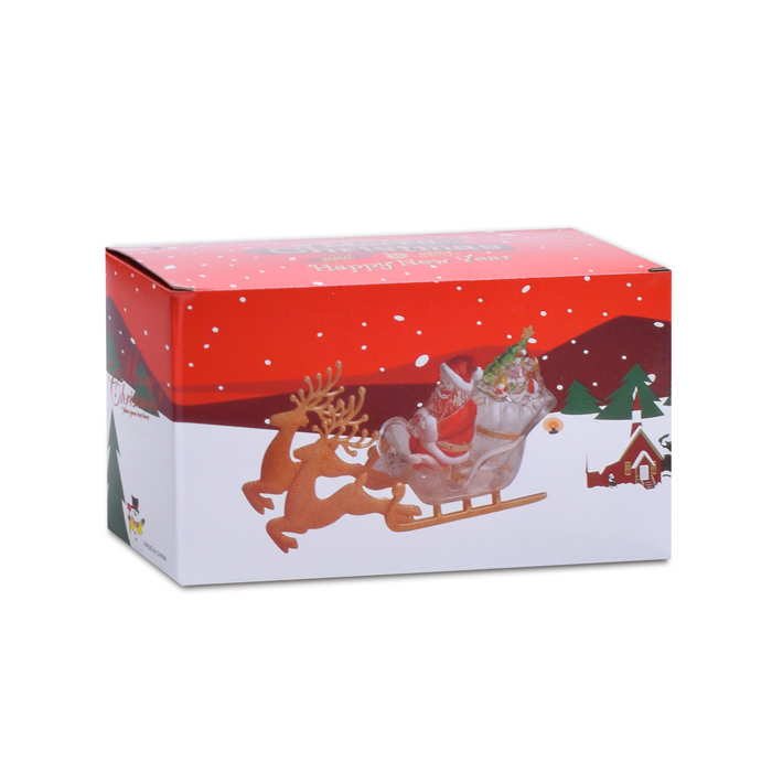 Елочка светящаяся S1678 в санях у Санты, в коробке