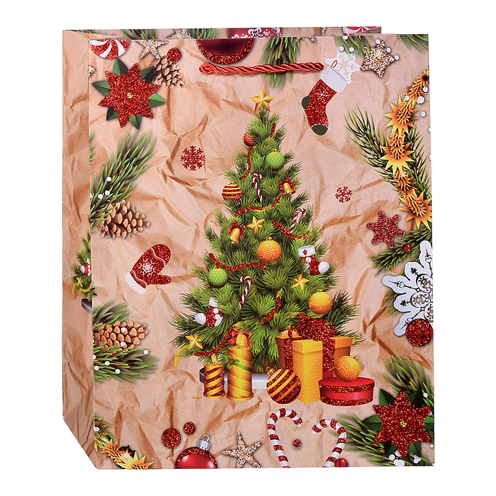 Фото к товару Пакет подарочный 00-6879 "Новогодний стиль" 26*32*12 см. Пакет подарочный 00-6879 "Новогодний стиль" 26*32*12 см.