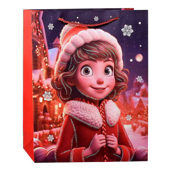 Пакет подарочный 00-6902 "Счастливый праздник" 26*10*32 см.