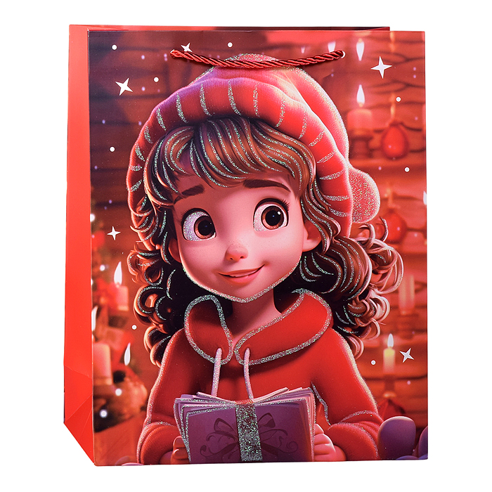 Пакет подарочный 00-6902 "Счастливый праздник" 26*10*32 см.