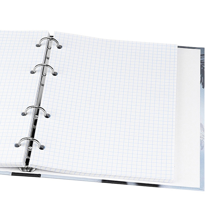 Тетрадь 80л. клетка "Грандиозная пантера - 2" на кольцах, глянцевая ламинац, лен