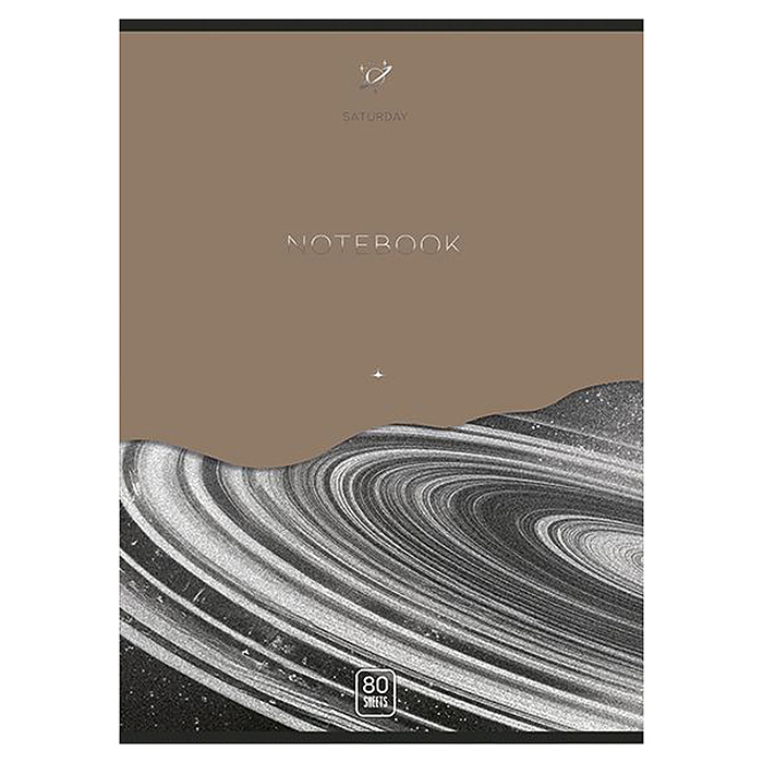 Тетрадь 80л. клетка А4 скрепка S "Сатурн" Премиум 4+0+Матовая ламинация+Выборочный брайль 5%