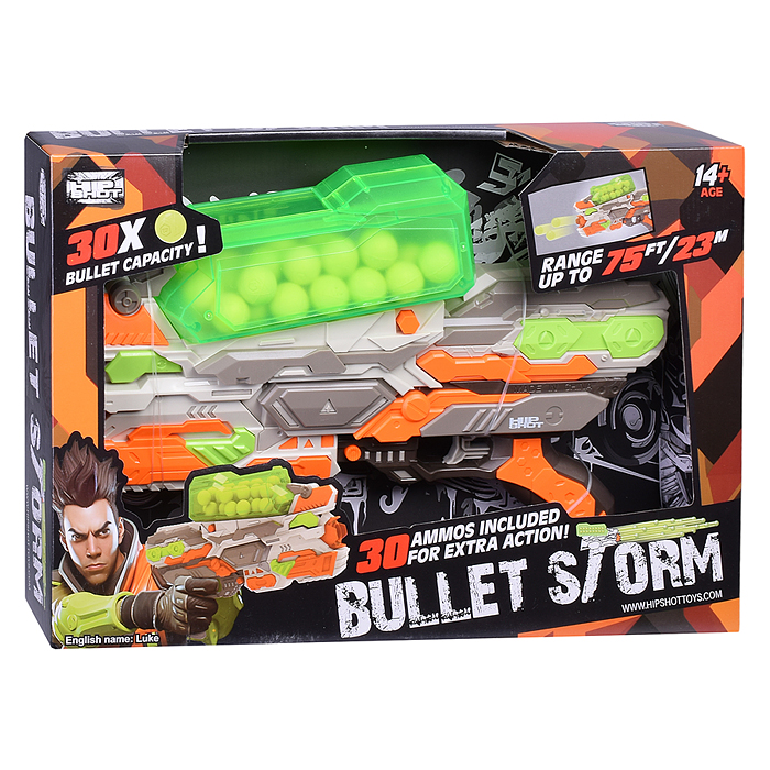 Бластер FJ9012 "Bullet storm" с шариками, в коробке