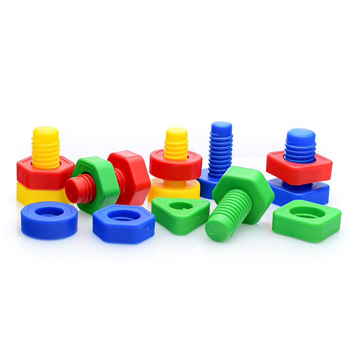 Конструктор "Болты и Гайки" тип 1 (16 болтов и 16 гаек, 9 карточки с заданиями)