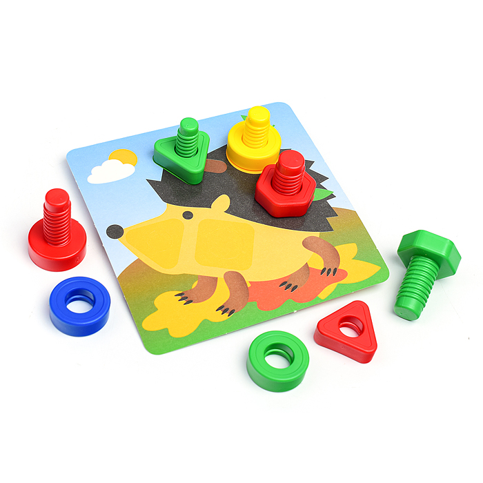 Конструктор "Болты и Гайки" тип 1 (16 болтов и 16 гаек, 9 карточки с заданиями)