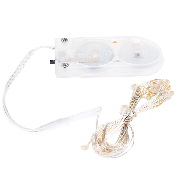 Электрогирлянда Роса, 5 м, 50 ламп, на батарейках, теплый