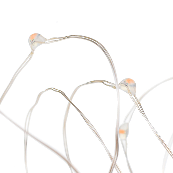 Электрогирлянда Роса, 5 м, 50 ламп, на батарейках, теплый