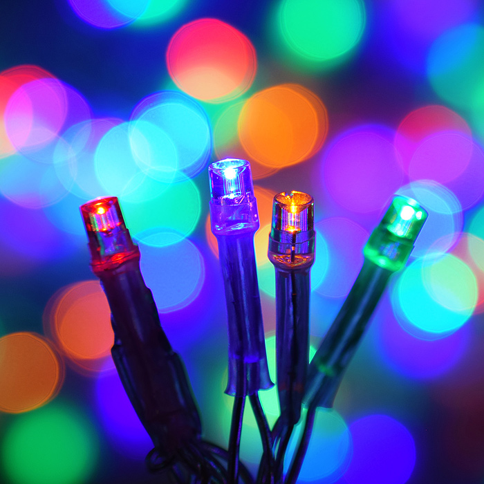 Электрогирлянда 9м, 100 ламп, цветная