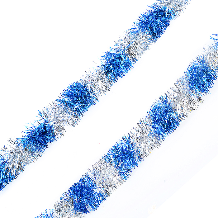 Мишура S0235 (6см*2м) серебро-синий
