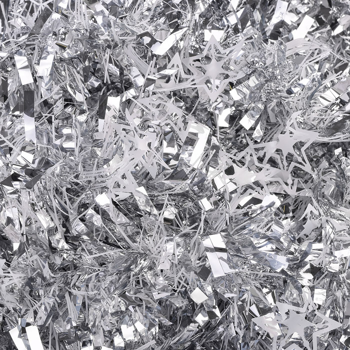 Новогоднее украшение S1905 "Мишура" серебристая (9*200см.)