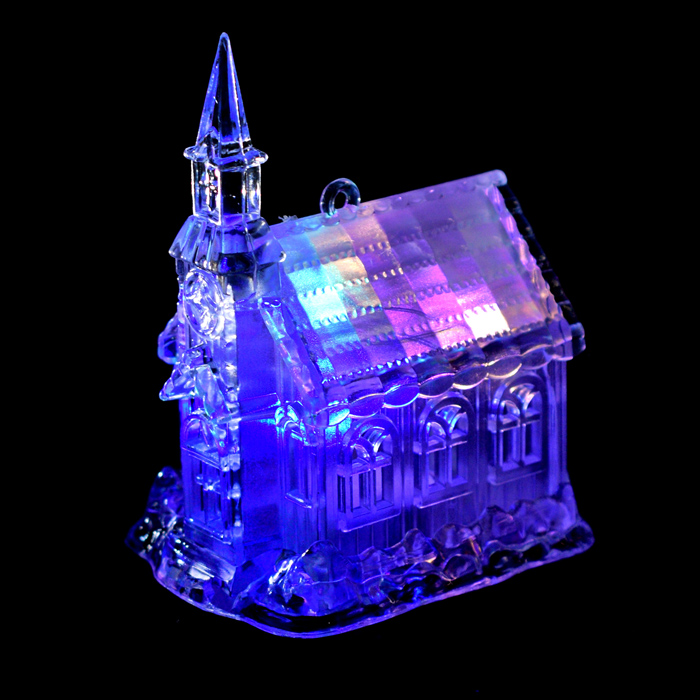 Фигура новогодняя светящаяся S1882 "Домик новогодний" 10см