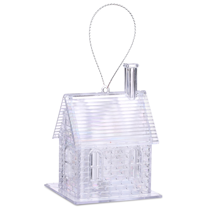 Фигура новогодняя светящаяся S1880 "Новогодний дом" 10см