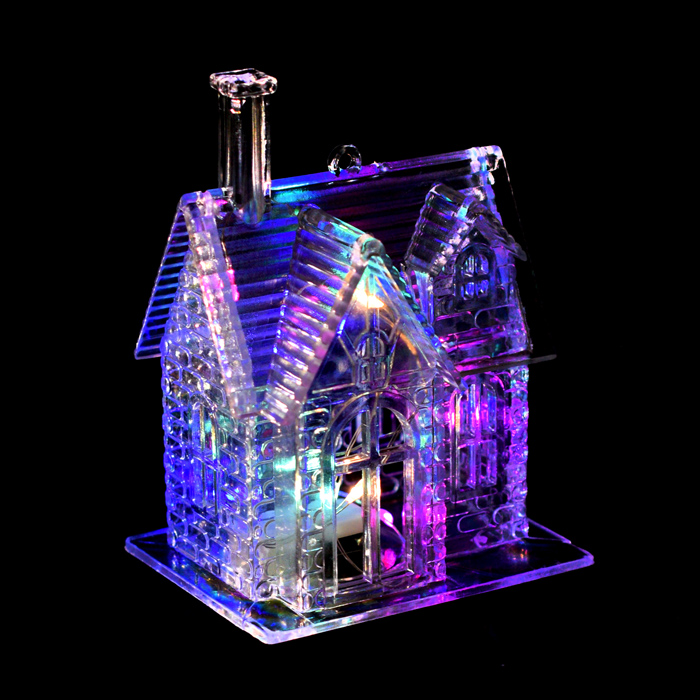 Фигура новогодняя светящаяся S1880 "Новогодний дом" 10см