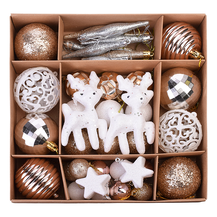 Фото к товару Набор новогодних украшений S2013 "Зимняя сказка" 3-6см*42шт Набор новогодних украшений S2013 "Зимняя сказка" 3-6см*42шт