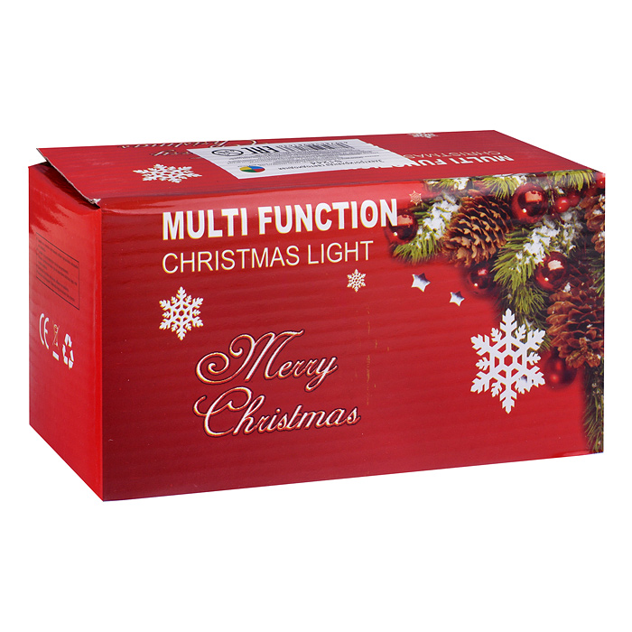 Электрогирлянда Снежинка, 9м, 100 ламп, цветная