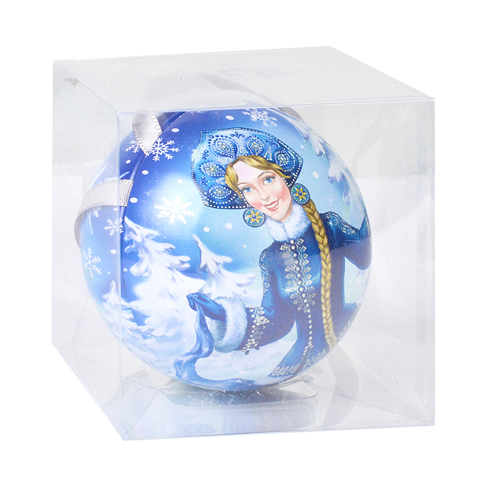 Новогоднее подвесное украшение "Внучка Деда Мороза", 6,8см, метал. шар с предсказанием (5 шт)