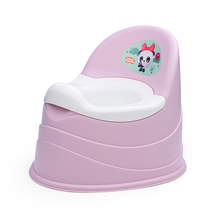 Горшок детский с декором "Малышарики" 390х310х305мм (Розовый)