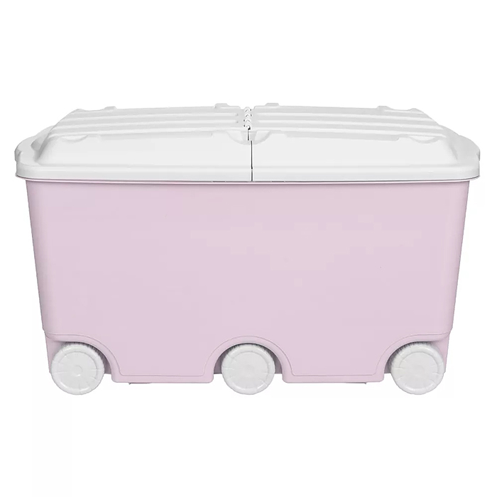 Фото к товару Ящик для игрушек на колесах 66,5л, 685х395х385мм (Розовый) Ящик для игрушек на колесах 66,5л, 685х395х385мм (Розовый)