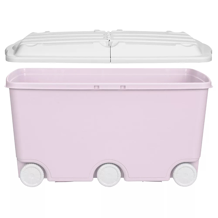 Фото к товару Ящик для игрушек на колесах 66,5л, 685х395х385мм (Розовый) Ящик для игрушек на колесах 66,5л, 685х395х385мм (Розовый)