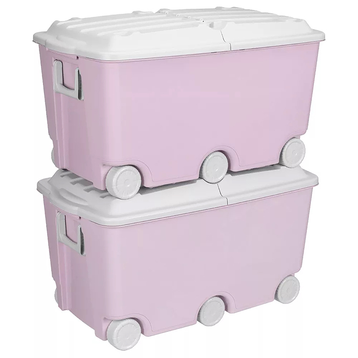 Фото к товару Ящик для игрушек на колесах 66,5л, 685х395х385мм (Розовый) Ящик для игрушек на колесах 66,5л, 685х395х385мм (Розовый)