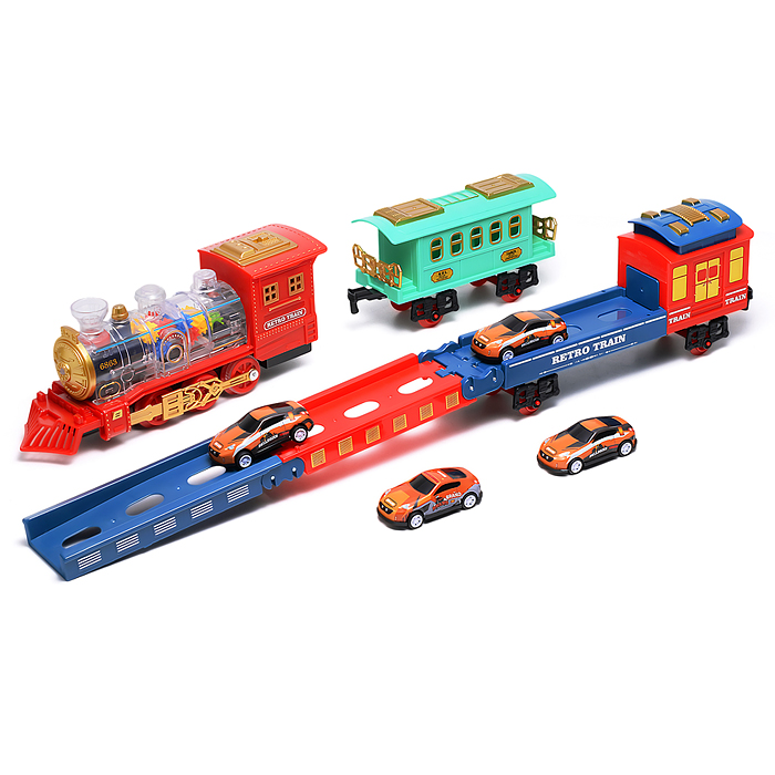 Фото к товару Железная дорога UT0205 2 в 1 "Ретро поезд" с подсветкой и эффектом дыма, в коробке Железная дорога UT0205 2 в 1 "Ретро поезд" с подсветкой и эффектом дыма, в коробке