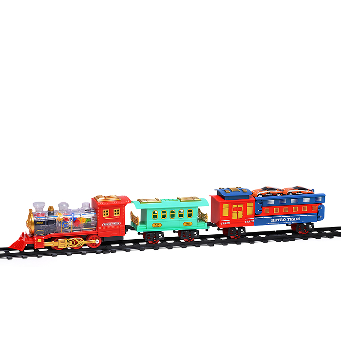 Фото к товару Железная дорога UT0205 2 в 1 "Ретро поезд" с подсветкой и эффектом дыма, в коробке Железная дорога UT0205 2 в 1 "Ретро поезд" с подсветкой и эффектом дыма, в коробке