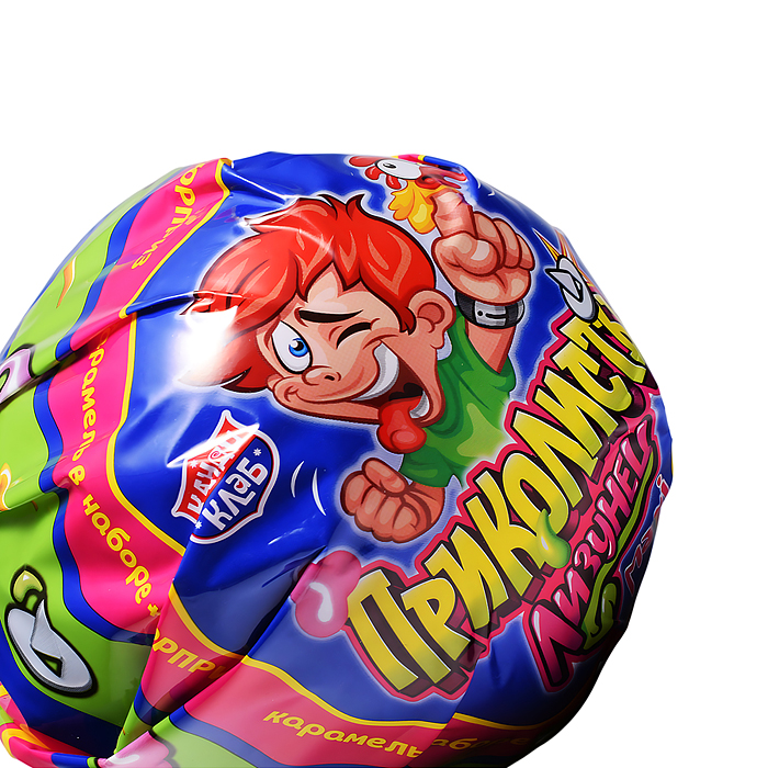 Карамель на палочке с подарком "Лизунец MAXI Приколисты" 112гр*24шт.