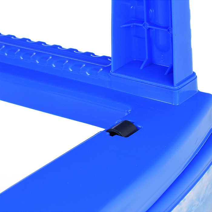 Комод "Декор" "Мотокросс" 4 секции темно-голубой / белый