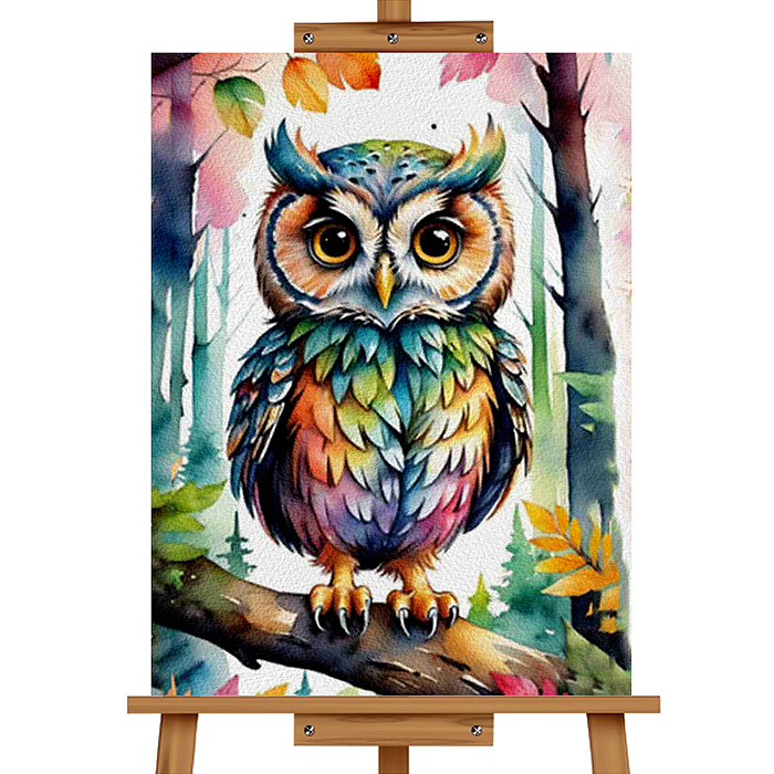 Набор для рисования MKR4030-11 "Картина по номерам 30х40 см. Цветная совушка" 