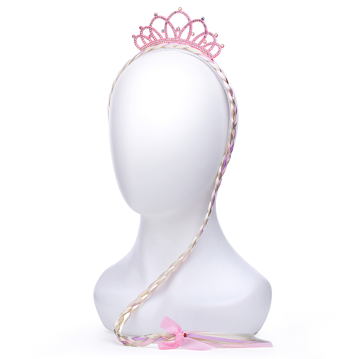 Ободок карнавальный S2322 "Принцесса с косой" в пакете