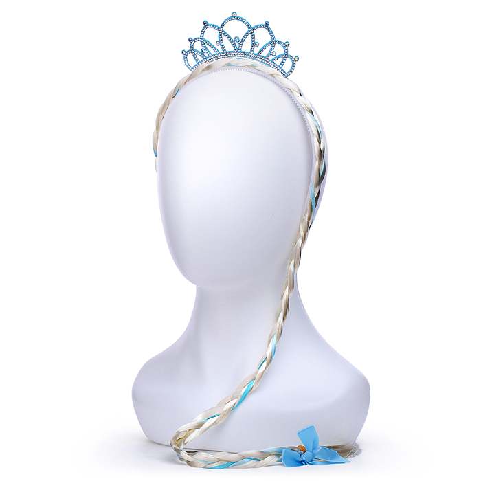 Ободок карнавальный S2322 "Принцесса с косой" в пакете