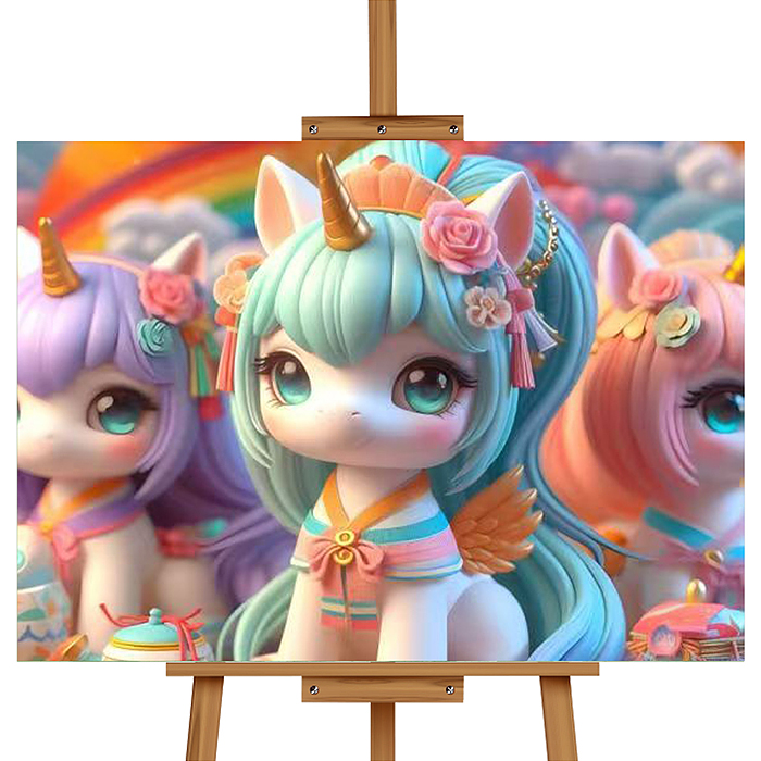 Мозаика алмазная MKA4030-17 "Единорожки" 30*40см.