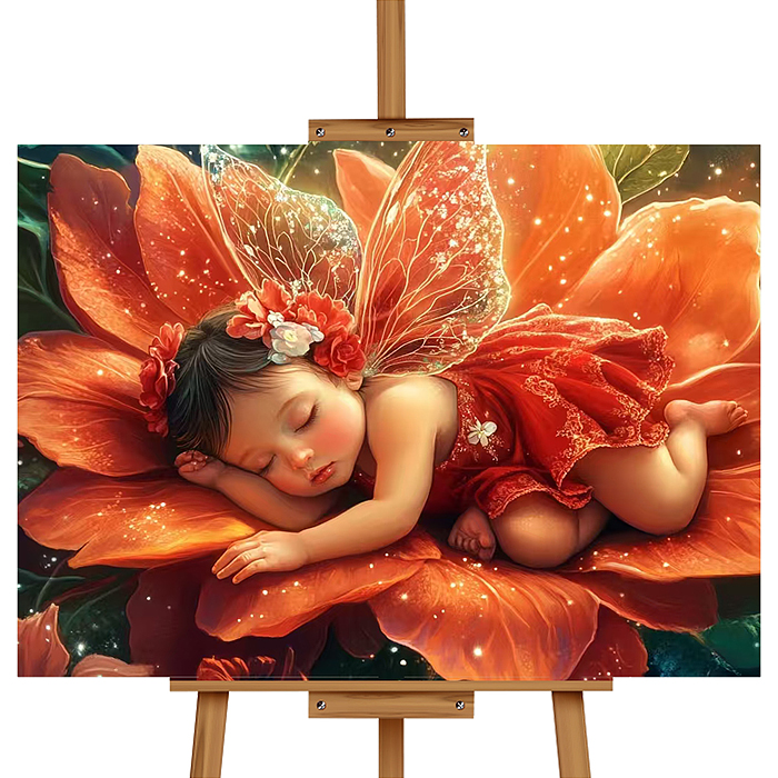 Фото к товару Мозаика алмазная MKA4030-24 "Спящий ангелочек в цветке" 30*40см. Мозаика алмазная MKA4030-24 "Спящий ангелочек в цветке" 30*40см.