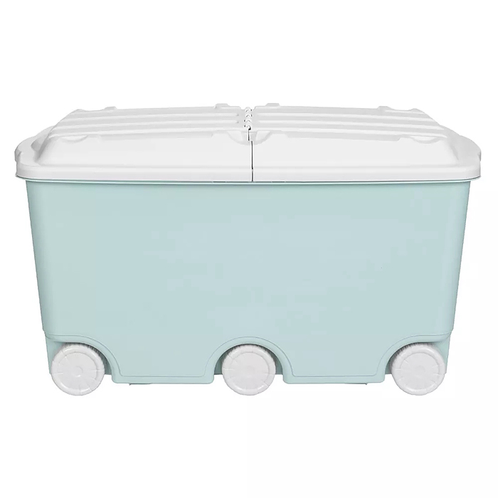 Фото к товару Ящик для игрушек на колесах 685х395х385мм, 66,5л (Светло-голубой) Ящик для игрушек на колесах 685х395х385мм, 66,5л (Светло-голубой)