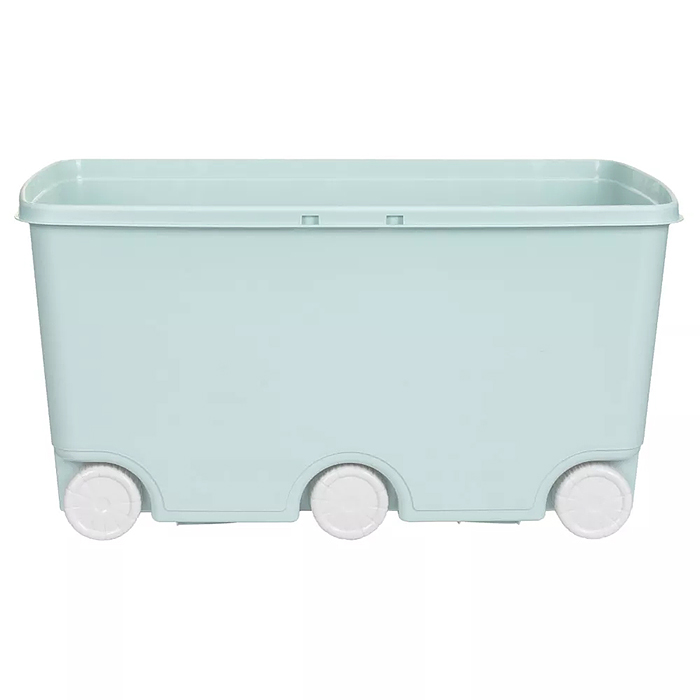 Фото к товару Ящик для игрушек на колесах 685х395х385мм, 66,5л (Светло-голубой) Ящик для игрушек на колесах 685х395х385мм, 66,5л (Светло-голубой)