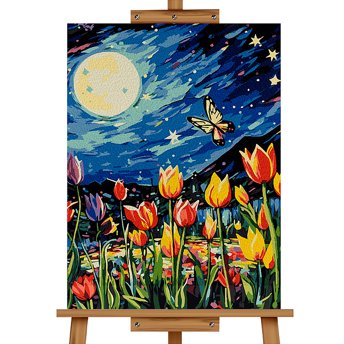 Набор для рисования MKR4030-57 "Картина по номерам 30х40 см. Цветы в ночном поле"