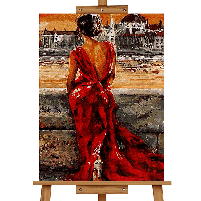 Набор для рисования MKR5040-15 "Картина по номерам 50х40 см. Девушка"